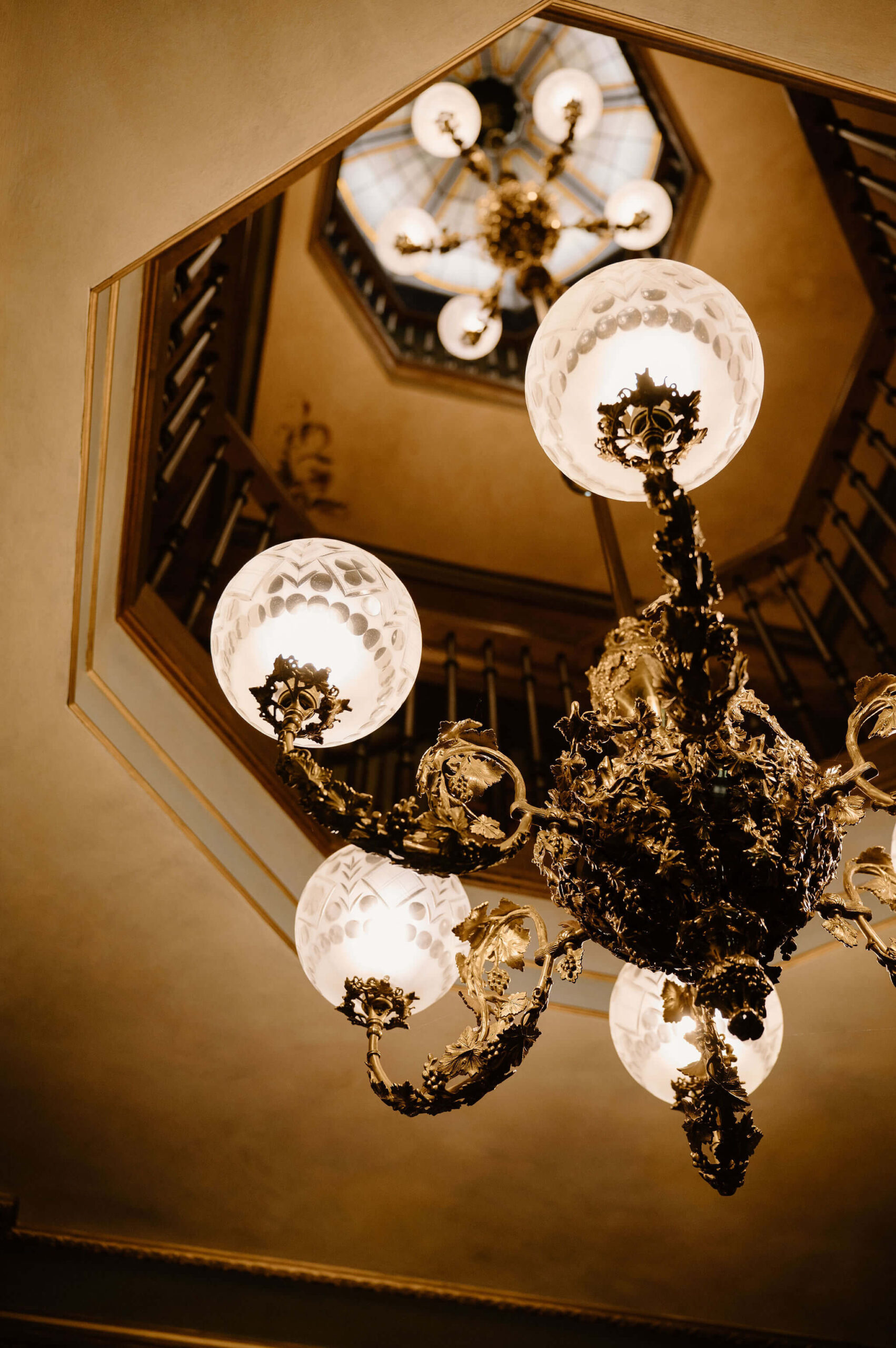 ornate and antique light fixture